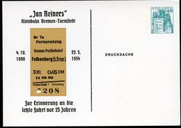 Bund PP100 B2/003 KLEINBAHN "JAN REINERS" Bremen-Tarmstedt 1979 - Private Postcards - Mint