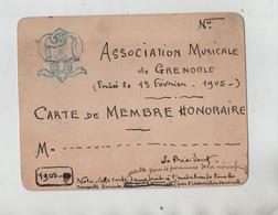 Projet De Carte De Membre Honoraire Association Musicale De Grenoble 1905 - Sin Clasificación