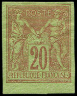 * TYPE SAGE - 96b  20c. Brique Sur Vert, NON DENTELE, TB - 1876-1878 Sage (Type I)