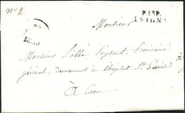 Let OBLITERATIONS PAR DEPARTEMENTS - 13/CALVADOS MP P13P/ISIGNY Sur LAC, Dateur A 20/1/1830, TB - 1849-1876: Klassik