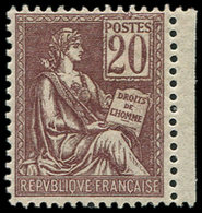 ** EMISSIONS DU XXème SIECLE - 113   Mouchon, 20c. Brun-lilas, Nuance Foncée, Bon Centrage, Petit Bdf, TTB - Unused Stamps