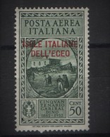 EGEO 1932 POSTA AEREA GARIBALDI 50 CENTESIMI ** MNH - Egée (Stampalia)