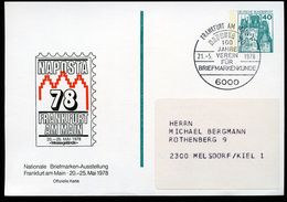 Bund PP100 D2/013-2 NAPOSTA FRANKFURT Sost. 1978 - Privé Postkaarten - Gebruikt