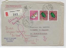1958 - SUISSE - PRO-JUVENTUTE Sur LETTRE RECOMMANDEE De LAUSANNE => LE THILLOT (VOSGES) READRESSEE => PARIS - Lettres & Documents