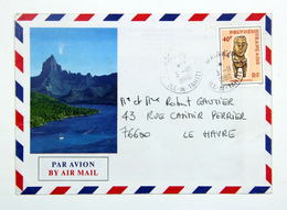 Enveloppe 1986 Mahina Ile De Tahiti --> Le Havre, Affr. 40f YT 229 Tikis De Polynésie - Covers & Documents