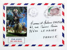 Enveloppe 1989 Vaitape Bora Bora, Iles Sous Le Vent --> Le Havre, Affr. 40 F YT 323 Poste En 1915 - Covers & Documents