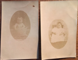 2 CARTES PHOTOS, Bébés, Type Photo "KODAK SOLIO MAT", écrite En 1905? - Fotografie