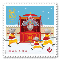 2020 Canada Year Of The Rat Chinese Astrology Horoscope P Rate Single Stamp From Booklet MNH - Single Stamps