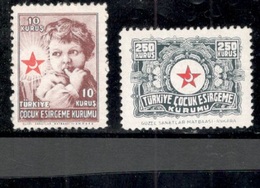 TURKEY1945-6:For CHILD CARE....Michel 102-3mnh** Cat.Value61Euros($67) - Neufs