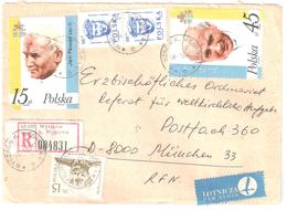 WYSZKOW Wegrowa Registred Letter Air Mail Brief Eingeschrieben Luft Lettre Recommandée Avion Jean Paul 2 Pape Yv 2909 10 - Briefe U. Dokumente