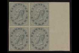 1883 IMPERF BLOCK OF 4. 20c Blue-grey IMPERF (SG 64, COB 39, Michel 36), Fine Mint Marginal BLOCK Of 4, Lower Stamps Are - Sonstige & Ohne Zuordnung