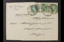 TELEGRAPHS 1880 (26 May) Entire Letter To Liege Bearing 1872 25c Green Telegraph Stamp, Cob TG4, Plus 10c Postage Stamp  - Sonstige & Ohne Zuordnung