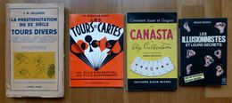 4 LIVRES PRESTIDIGITATION-LES TOURS DE CARTES-LES ILLUSIONNISTES-CANASTA-TOURS - Gesellschaftsspiele