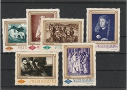 ROUMANIE    - THEME TABLEAUX   JOL LOT DE 6 VALEURS - Variétés Et Curiosités