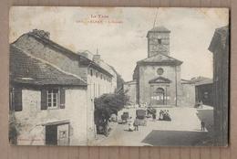 CPA 81 - ALBAN - L'Eglise - TB PLAN Place CENTRE VILLAGE Jolie ANIMATION Attelage + TB Oblitération Verso 1904 - Alban