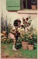 GRISERIE Signé REDON Petite Fille Sent Une Rose N° 5 - Redon