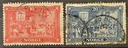 NORWAY 1914 - Canceled - Sc# 97, 98 - 10o 20o - Used Stamps