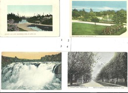 4 POSTCARDS - OUTLET, LILY LAKE, ROCKWOOD PK, PUBLIC GARDENS, GRAND FALLS, BRUNSWICK ST, FREDERICTON, NEW BRUNSWICK, - St. John