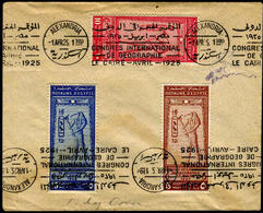EGYPT ALEXANDRIA 1925 INTERNATIONAL GEOGRAPHIC CONFERENCE   FIRST DAY April 1, 1925 - Covers & Documents