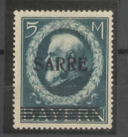 Sarre _ Saargebiet - Timbre De Baviére 5MK Surchargé (1920)n°30 (signé Calves ) - Neufs