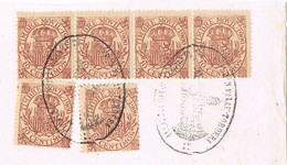 Fragmento Timbre Movil, Fiscal Postal 1900. Marca Oval Ayuntamiento De SANTA MARIA De PALAUTORDERA (Barcelona) - Steuermarken/Dienstmarken