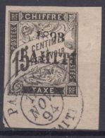 Tahiti 1893 Timbre Taxe Yvert#20 Used, Expert Mark - Usati