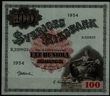 SWEDEN 1954 BANKNOTES 100 KRONOR VF!! - Svezia