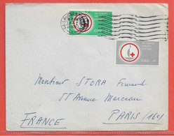 IRLANDE LETTRE DE 1965 POUR PARIS FRANCE CROIX ROUGE - Brieven En Documenten