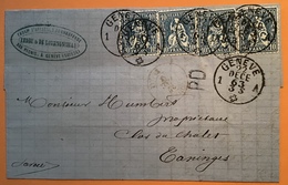 GENEVE 1863 TARIF 40c>Taninges Savoie France(lettre Cover Brief Sitzende Helvetia Suisse Schweiz - Covers & Documents