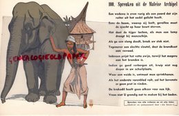 BUVARD ELEPHANT -  PROVERBE MALAISIE- SPREUKEN UIT DE MALEISE ARCHIPEL - RARE BUVARD RIGIDE- MALAISIE - Animales