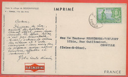 TONGA CARTE PHARMACEUTIQUE DE 1955 POUR CHAVILLE FRANCE - Tonga (...-1970)