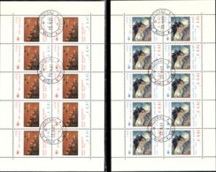 Vatican 2003 Mi# 1461-1462 Kleinbogen Used - Set Of 2 Sheets Of 10 (2 X 5) - Paintings P. Gauguin And V. Van Gogh - Gebraucht