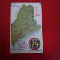 MAP AND SEAL OF MAINE - Other & Unclassified