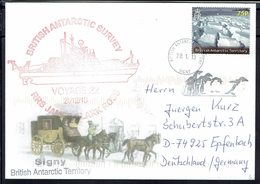 Antarctique - Timbre 75 P Sur Enveloppe Illustrée "Attelage" British Antarctic Survey - Voyage 22 - 20-1-2013 - TB - - Covers & Documents