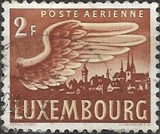 LUXEMBOURG 1946 Air. Bird Wing - 2f - Brown And Yellow FU - Gebruikt
