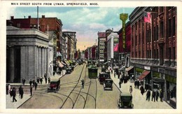 ETATS UNIS ..SPRINGFIELD  MASS. .. MAIN STREET SOUTH FROM LYMAN .. FOXS THEATRE ... TRAMWAY - Springfield – Illinois