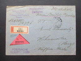 Böhmen Und Mähren 1942 Postamt Prag 1 Nachnahme Dobirka Einschreiben Postsache Nach Hahnenklee Im Harz - Covers & Documents