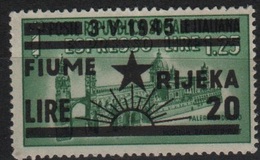 Occupazione Jugoslava Fiume 20 L. Su 1,25 MNH - Occup. Iugoslava: Fiume