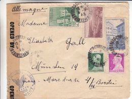 Monaco - Lettre De 1946 - Oblit Printe De Monaco - Exp Vers München - Avec Censure - Brieven En Documenten