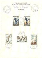 5 TIMBRES TERRES AUSTRALES ET ANTARTIQUES FRANCAISES ARCHIPEL DE KERGUELEN GEOLOGIE 9 AOUT 1962 - Used Stamps