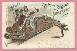 67 - SCHILTIGHEIM - GRUSS Aus Der BIERSTADT - Litho Couleur - Bierre - Brrasserie - Brauerei - Train - Locomotive - Schiltigheim