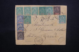 RÉUNION - Devant D'enveloppe En Recommandé De St Denis Pour La France En 1897, Affran.type Groupe Par Multiple - L 51666 - Lettres & Documents