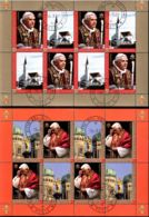 Vatican 2007 Mi# 1573-1575 Kleinbogen Used - Set Of 3 Sheets Of 8 (2 X 2 Zd) - Pope Benedict XVI - Usados