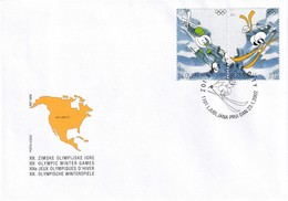 Slovenia Winter Olympic Games 2002 Salt Lake City; Acrobat Skiing; Sledge; FDC Cover - Winter 2002: Salt Lake City - Paralympic