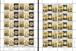 Vatican 2008 Mi# 1614-1615 Kleinbogen Used - Set Of 2 Sheets Of 10 (2 X 5) - 49th International Eucharistic Congress - Usados