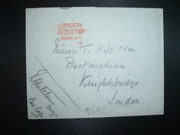 LETTRE Griffe Rouge LONDON OFFICIAL PAID NOV 10 144 - ...-1840 Precursores