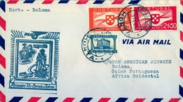 1941 PORTUGAL , HORTA - BOLAMA , CORREO AÉREO , PRIMER VUELO , LLEGADA - Horta