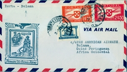 1941 PORTUGAL , HORTA - BOLAMA , CORREO AÉREO , PRIMER VUELO ,  LLEGADA - Horta