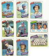 1980 TOPPS BASEBALL CARDS – TEXAS RANGERS – MLB – MAJOR LEAGUE BASEBALL – LOT OF NINE - Konvolute