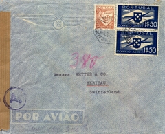 PORTUGAL , SOBRE CIRCULADO , FUNCHAL - HERISAU , CORREO AÉREO , CENSURA - Funchal